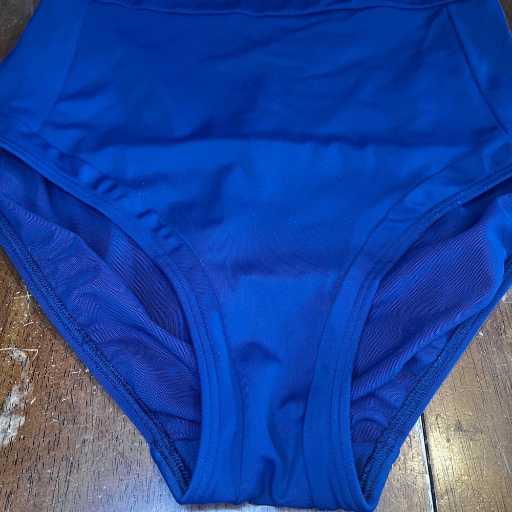 Boden Navy Blue Santorini Halter One Piece Swimsuit Padded Ruched Womens US 6L - Picture 4 of 11